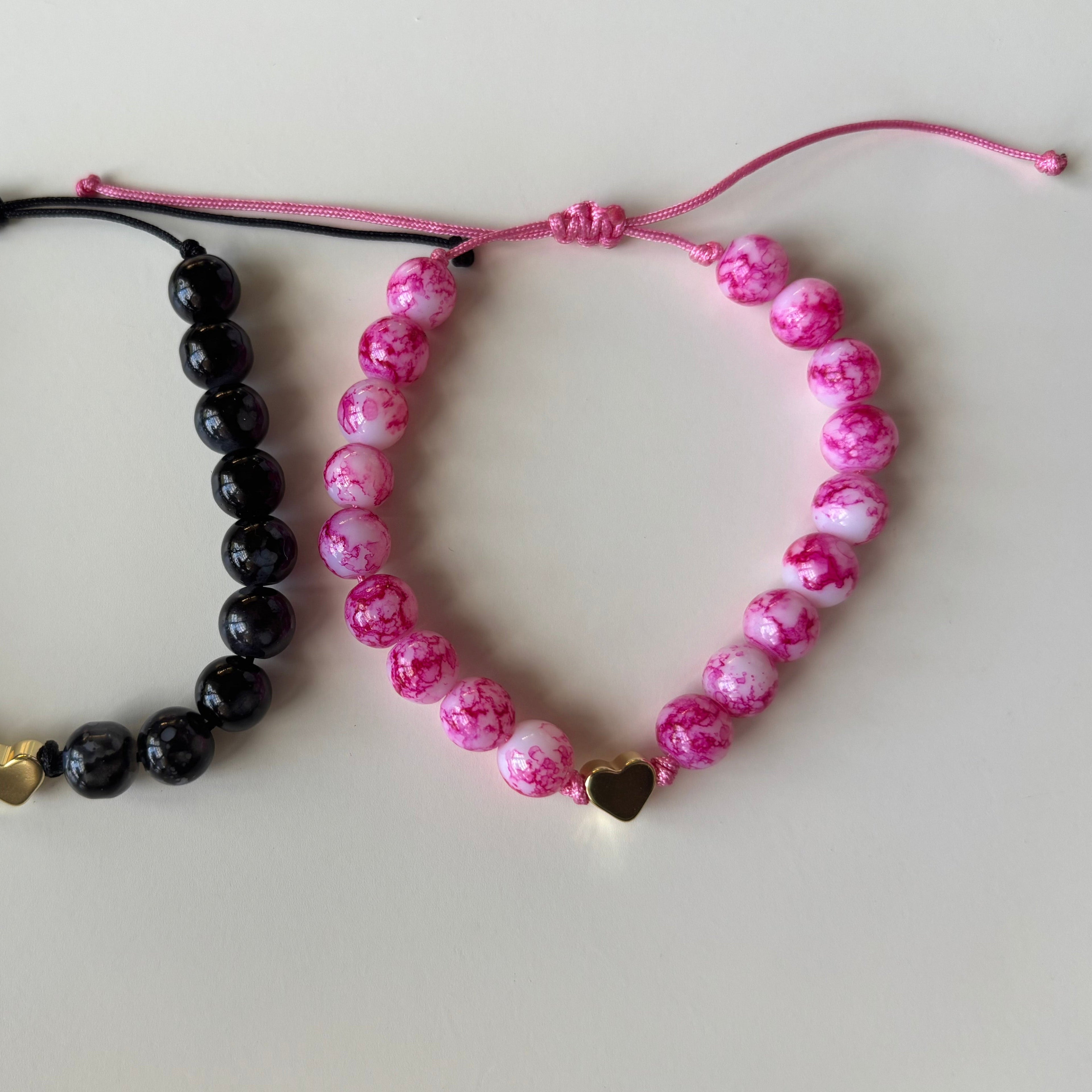 Set: Amore Noir & Rosa Full Beads Bracelets