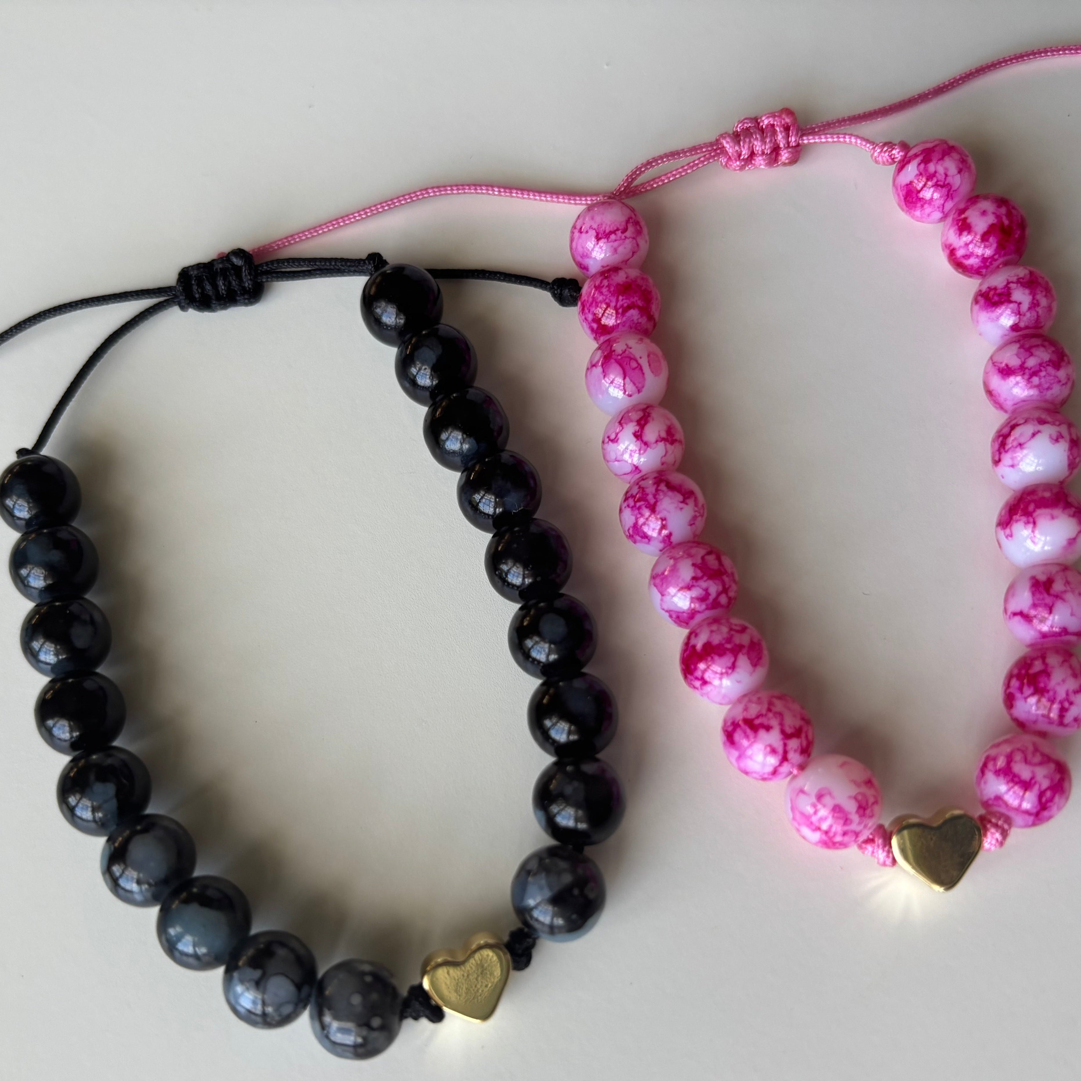 Set: Amore Noir & Rosa Full Beads Bracelets
